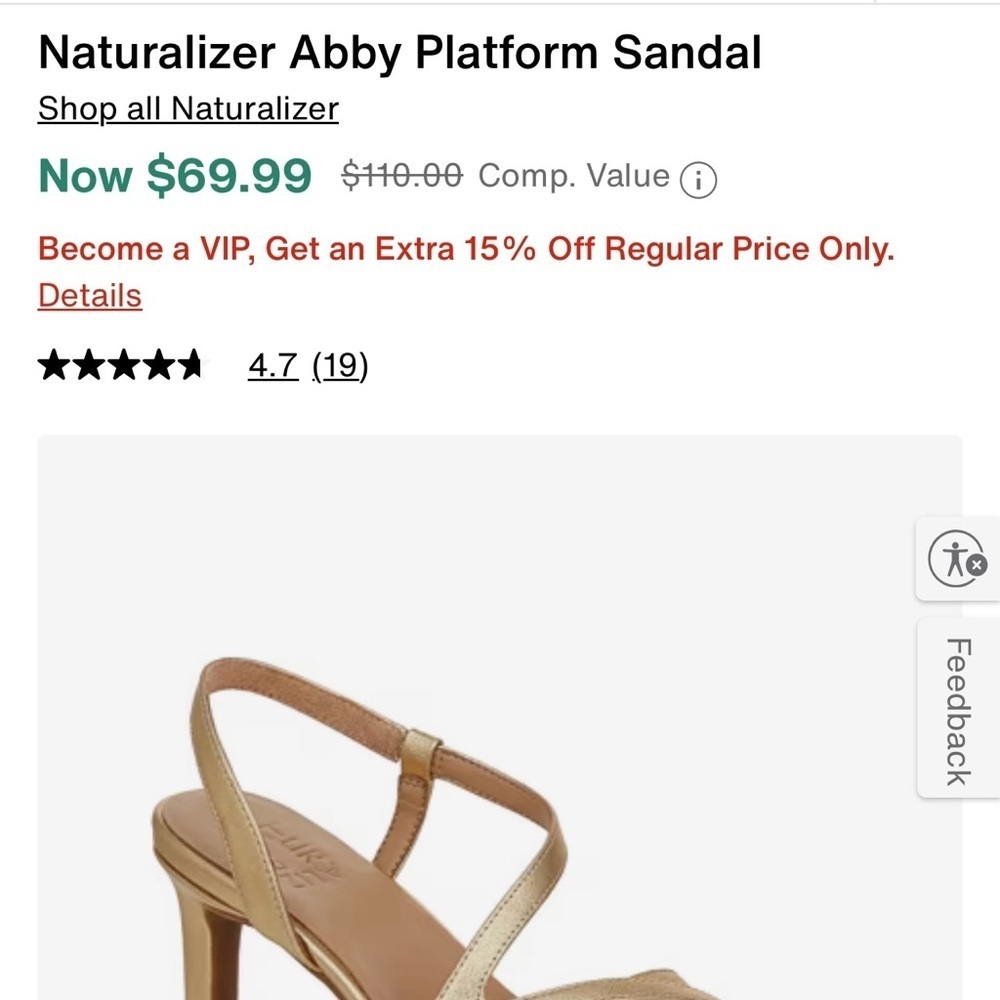 Naturalized Abby Gold Platform Sandal - Picture 2 of 9